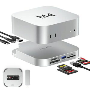 Mac Mini M4�h�b�N�AUSB 3.2 10Gbps CFexpress Type B/Type A�J�[�h���[�_�[�ASD/TF 4.0�X���b�g�AM.2 NVMe SSD�G���N���[�W���[�A10Gbps USB-C�A5Gbps