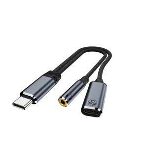 2in1Type-Cto3.5mm�C���z���W���b�N�ϊ��[�d�[�d���Ȃ���ʘb���ʒ���Type-C�w�b�h�t�H���W���b�N�A�_�v�^�C���z��iPhone16e/15�AMacbookPro�AMacBookAir�AiPad