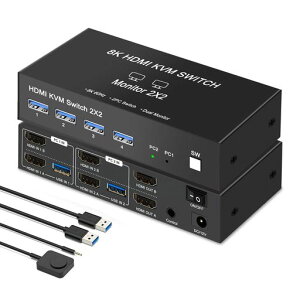 y8K2PC2j^[ózHDMIKVMؑ֊2PCfAj^[USB3.0KVMXCb`[4K144HzHDMI22oUSB3.0nuXCb`ZN^[2PCL4USBL[{[h