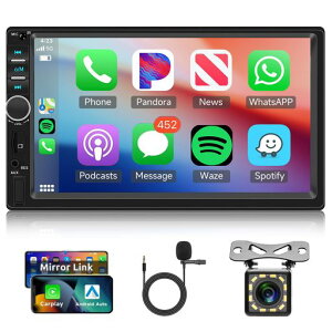 2 Din �J�[�I�[�f�B�I CarPlay�AAndroid Auto���ڃJ�[�X�e���IBluetooth�A Hodozzy 7�C���`�̃X�N���[����2 Din Bluetooth/�~���[�����N/SWC/FM EQ USB