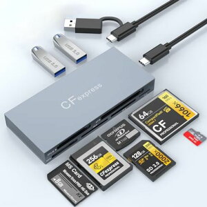 CFexpress Type b�J�[�h���[�_�[ 8-in-1 xqd�J�[�h���[�_�[,SD�J�[�h���[�_�[ �^�C�vc CF�J�[�h���[�_�[ Type-C & USB 3.0 OTG�Ή� �������]�� SD/TF/microsd/CF/XD�������J�[�h���[�_�[