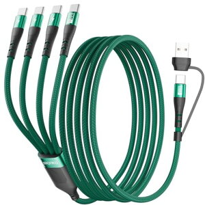 SIQIWO [2�{�p�b�N 1.2M] �}���`USB C�P�[�u���A4 in 2�ґgUSB A/C - USB C�X�v���b�^�[�[�d�R�[�h�A4��Type C�|�[�g�AiPhone 15 16 17�V���[�Y�ASamsung Galaxy