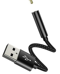 3.5mm���X to USB�I�X �I�[�f�B�I�A�_�v�^�[ AUX�w�b�h�z���W���b�N�R���o�[�^�[ DAC �w�b�h�Z�b�g�P�[�u�� USB-A�C���^�[�t�F�[�X �f�W�^���X�e���I �}�C�N�h���O�� PC �m�[�gPC�Ή�