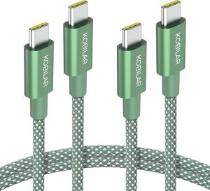 Kobilar USB C to USB C �P�[�u���A60W 3A�����[�d c to c �[�d �P�[�u���A2�{�Z�b�g-1.5M�A�A���~�j�E����Type C to Type C�AiPhone15/15Pro/16Plus/16ProMax/iPad