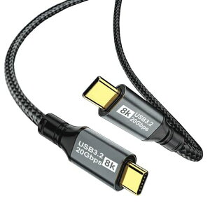 Type-C�P�[�u��USB-CtoUSB-C�������[�d�yPD�Ή�100W�}���[�d/USB3.2Gen2*2�W��20Gbps�f�[�^�]���z8K/60Hz�f���o�͒����ϋv�i�C�����҂�iPhone15/MacBook