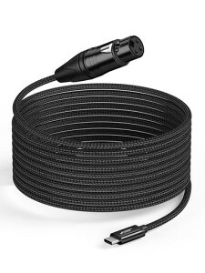 CableCreationXLRtoUSBC3MXLR���XtoUSBTypeC���^���I�[�f�B�I�ϊ��P�[�u���A�}�C�N����X�}�z��/���b�v�g�b�v/�^�u���b�g���֕ϊ��AWindowsMacosiOSAndroidLinux