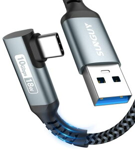SUNGUY USB Type C �P�[�u�� 0.3M L�� USB3.1 Gen2 10Gbps�f�[�^�]�� USB-A to USB-C Android Auto�Ή� �^�C�vc �P�[�u�� 3A�}���[�d ���ϋv�i�C�����҂�