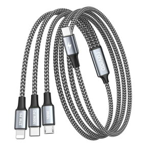 �y100W�zRAVIAD3in1�[�d�P�[�u��1.2MUSBTypeC�}���`�P�[�u��PD100W�}���[�dUSB-C�P�[�u��3�䓯�����d�\�^�C�vc�[�d�P�[�u�����C�g�j���O�P�[�u��(27W)