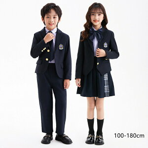 制服 ブレザー付き5点セット フォーマルスーツ イベントスーツ 子供スーツ ジュニア 卒業式/入学式/入園式 子供制服 キッズ 子ども制服 キッズ 男の子 女の子 小学生 グレースーツ ステー
