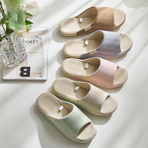 レディース オープントゥ スリッパ コットンリネン サマーサンダル 通気性 快適 軽量 滑り止め クッション性 ふわふわ ?底 四季適用 屋内外兼用 ルームシューズ