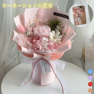 カーネーション 花束 母の日 永生の花 プリザーブドフラワー 花束 ギフト ブーケ 永遠の花 枯れない花 母の日ブーケ フラワー 可愛い インテリア 人気 プレゼント 結婚記念日 お祝い 贈り物