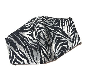 布マスク【虎柄 タイガー柄 グレー】プリント リバーシブル 日本製 かっこいい おしゃれ 洗える コットン生地 綿 布製 ハンドメイド 大人用 レディース メンズ マスクカバー 二重マスク 重