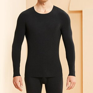 長袖 シームレス 保温 発熱 アンダーシャツ パンツ 上下 セット メンズ サーマル アンダーウェア 丸首 肌着 下着 インナー ゴルフウェア あったか