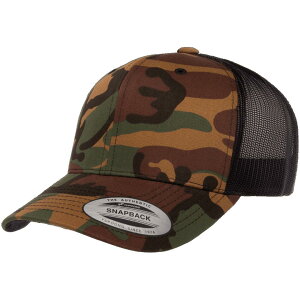 FLEXFIT YP CLASSICS RETRO TRUCKER CAMO CAP �t���b�N�X�t�B�b�g �����Y ���j�Z�b�N�X �X�q �L���b�v GREEN CAMO / BLACK �t���[