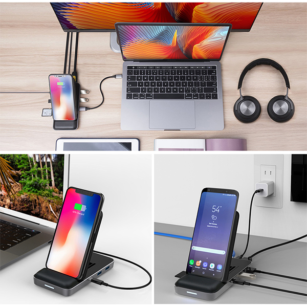 HyperDrive 8 in 1 USB-C Hub + Qi Wireless Charger Stand | Feelgood Shop