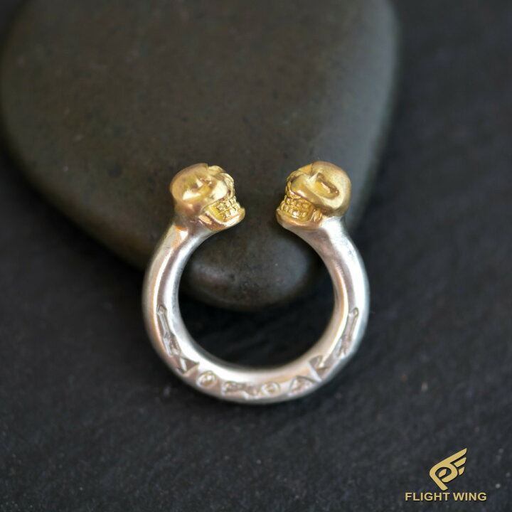 楽天市場】【Stop Light ストップライト】K18 2 Skull & SV Ring(13-15 
