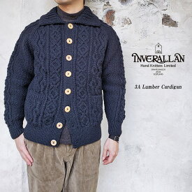 Inver Allan インバーアラン 3A Lumber Cardigan ランバーカーディガン ハンドニット セーター ウール メンズ レディース チャコールグレー 〔FL〕