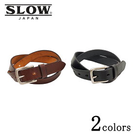 ＜クーポン対象外＞SLOW スロウ herbie 27mm plain belt ハービー プレーンベルト HS68J レザー ブラック ブラウン メンズ