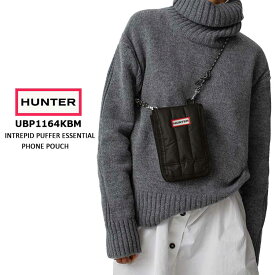 【S】ハンター スマホポーチ レディース メンズ HUNTER イントレピッド パファー エッセンシャル フォンポーチ スマホポシェット バッグ ショルダーバッグ ブラック/ホワイト UBP1164KBM