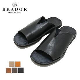 BRADOR ブラドール LEATHER SANDALS レザーサンダル シャワーサンダル ラバーソール 牛革 イタリア製 メンズ 〔FL〕