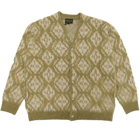 【S】ペンドルトン Vネック カーディガン レディース メンズ ニット ネイティブ柄 長袖 ベージュ/ネイビー M/L PENDLETON #3575-4009