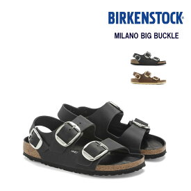 【shoes15】ビルケンシュトック サンダル ミラノ ブラック コニャック ブラウン オイルドレザー メンズ レディース ナロー幅 BIRKENSTOCK MILANO BIG BUCKLE 1024953/1024067