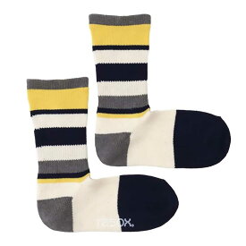 【SP15】ラソックス マルチボーダー・クルー レディース メンズ ソックス 靴下 クルー丈 ボーダー コットン 綿 厚手 日本製 イエロー/レッド/オレンジ/ブラウン 22cm/23cm/24cm/25cm/26cm/27cm/28cm rasox CA240CR02