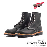 REDWING レッドウィング 8インチ ロガー ブラック オイルスリック メンズ ブーツ 4501