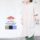 【クーポン対象外※ご利用後も適用前の価格にて販売】 ダントン DANTON シャツワンピース レディース JD-3655CPL コットン 半袖 プルオーバー ワンピース トップス ベージュ ネイビー ブルー 36 フリーサイズ