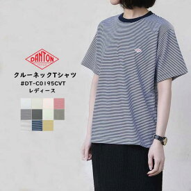 【クーポン対象外※ご利用後も適用前の価格にて販売】 ダントン DANTON トップス #DT-C0195CVT レディース クルーネック 半袖 Tシャツ ロゴ コットン ブルー グレージュ ピンク レッド ホワイト ネイビー チャコール ブラック ミント ベージュ グレー グリーン イエロー S M