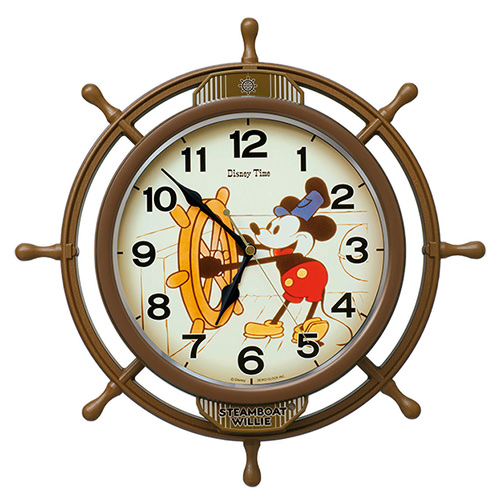 送料無料 最大66%OFFクーポン プレゼントにおすすめ 時計と雑貨の通販サイトFLOAT セイコークロック ディズニー ミッキーマウス 蒸気船ウィリー FW583A SEIKO 正規品 舵輪 激安セール 電波時計 掛け時計 キャラクタークロック