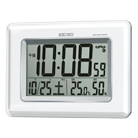 セイコークロック デジタル 掛置兼用時計 電波時計 フルオートカレンダー 温度・湿度表示 SQ424W【セイコークロック正規販売店】【SEIKO】【送料無料】【プレゼントにおすすめ】【モノ・フロート】