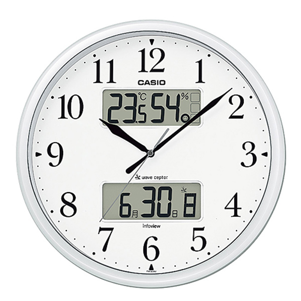送料無料 プレゼントにおすすめ 時計と雑貨の通販サイトFLOAT お買得 カシオクロック アナログ 電波時計 生活環境お知らせ ITM-660NJ-8JF 正規品 掛時計 カレンダー CASIO 超激安特価