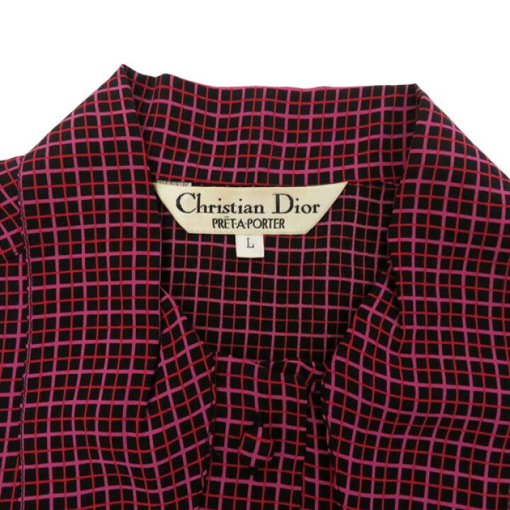 楽天市場】Christian Dior クリスチャンディオール シルク 襟リボン 