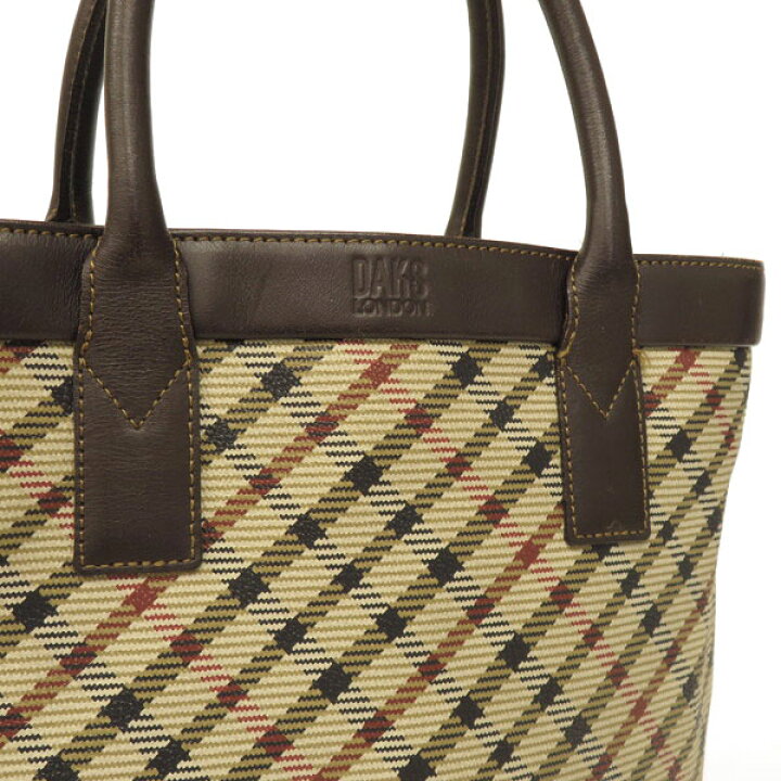 楽天市場】【極美品】DAKS ダックス チェック柄 ステッチ ロゴ型押し 