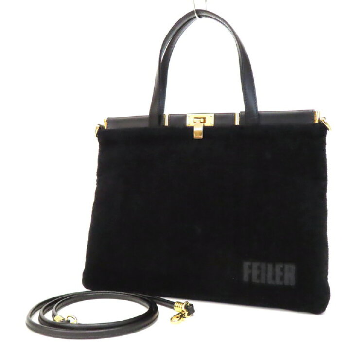 FEILER フェイラー バッグ2点 ハンド＆ショルダー 黒 楽天市場】【美品】FEILER フェイラー ロゴ 無地 シュニール織 コットン×レザー ゴールド金具 2WAY ハンドバッグ トートバッグ  ショルダーバッグ 手持ち 手提げ 肩掛け カバン 鞄 黒 ブラック レディース : FLORA CLOSET