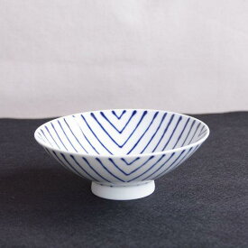 送料込 白山陶器 波佐見焼 平茶碗 飯碗 ST-20 白 ホワイト ネイビー 格子 チェック レトロ シンプル