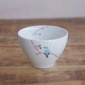 送料無料 波佐見焼 陶房青 つぐみ 鳥 ミニカップ 煎茶碗 湯呑み フリーカップ