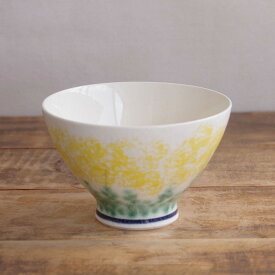 波佐見焼 筒山太一窯 菜の花 茶碗 飯碗 黄色 花柄 和食器 日本製