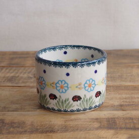 ポーリッシュポタリー ポーランド食器 ボウル 9cm 小鉢 テントウムシ 花畑 M130-IF45