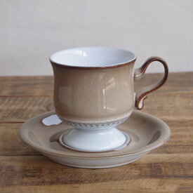 デンビー セビリア コーヒーカップ ソーサー DENBY Seville レトロ ベージュ モダン #250321-7~12 【海外直輸入中古品】