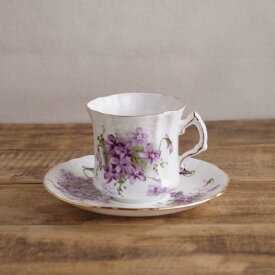 ハマースレイ ヴィクトリアンバイオレット すみれ花柄 コーヒーカップ ソーサー Hammersley Victorian Violets #220418-1 【海外直輸入中古品】