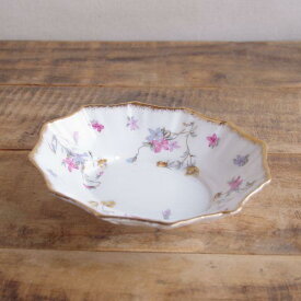 ヴィンテージ 食器 すみれ 花柄 デザートボウル ディッシュ 小鉢 15cm ゴールド ロイヤルスタッフォード ポンパドゥール #240127-1,2 【海外直輸入中古品】