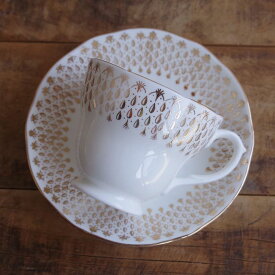 ダッチェス ゴールド 雨 しずく柄 コーヒーカップ ソーサー #240731-1~5 イギリス ヴィンテージ食器 【海外直輸入中古品】