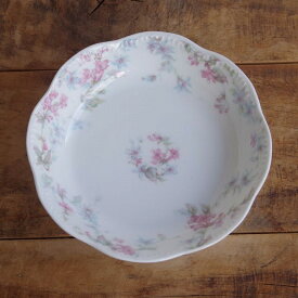 フランス アンティーク 食器 陶器 リモージュ アビランド ピンク 水色 花柄 デザートボウル 小鉢 13cm #241018-1 【海外直輸入中古品】