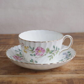 ミントン ディンティースプレー 花柄 ティーカップ＆ソーサー Minton Dainty Sprays ヴィンテージ 食器 #251210-1~6 【海外直輸入中古品】