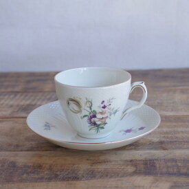 北欧 ヴィンテージ アンティーク 食器 陶器 ロイヤルコペンハーゲン フリセンボー コーヒーカップ&ソーサー 花柄 #231119-2 【海外直輸入中古品】