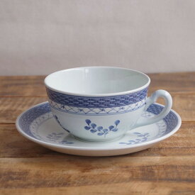 ロイヤルコペンハーゲン アルミニア トランクェーバー ティーカップ ソーサー Royal Copenhagen Tranquebar Aluminia #241129 【海外直輸入中古品】
