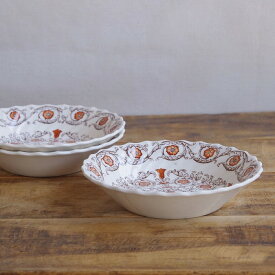 3枚セット スポード ソレント デザートボウル 小鉢 14cm Spode Sorrento 赤 #250513 【海外直輸入中古品】