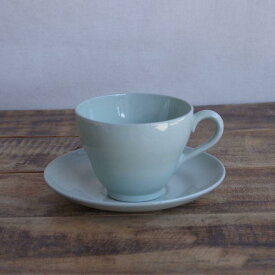 スポード フレミッシュグリーン コーヒーカップ ソーサー Spode Flemish Green セラドン シンプル #230222-3 【海外直輸入中古品】